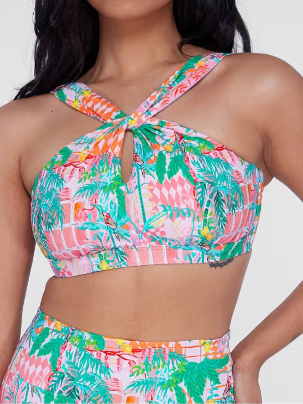 NWT Birdsong High-Neck Havana Bikini Top 32I